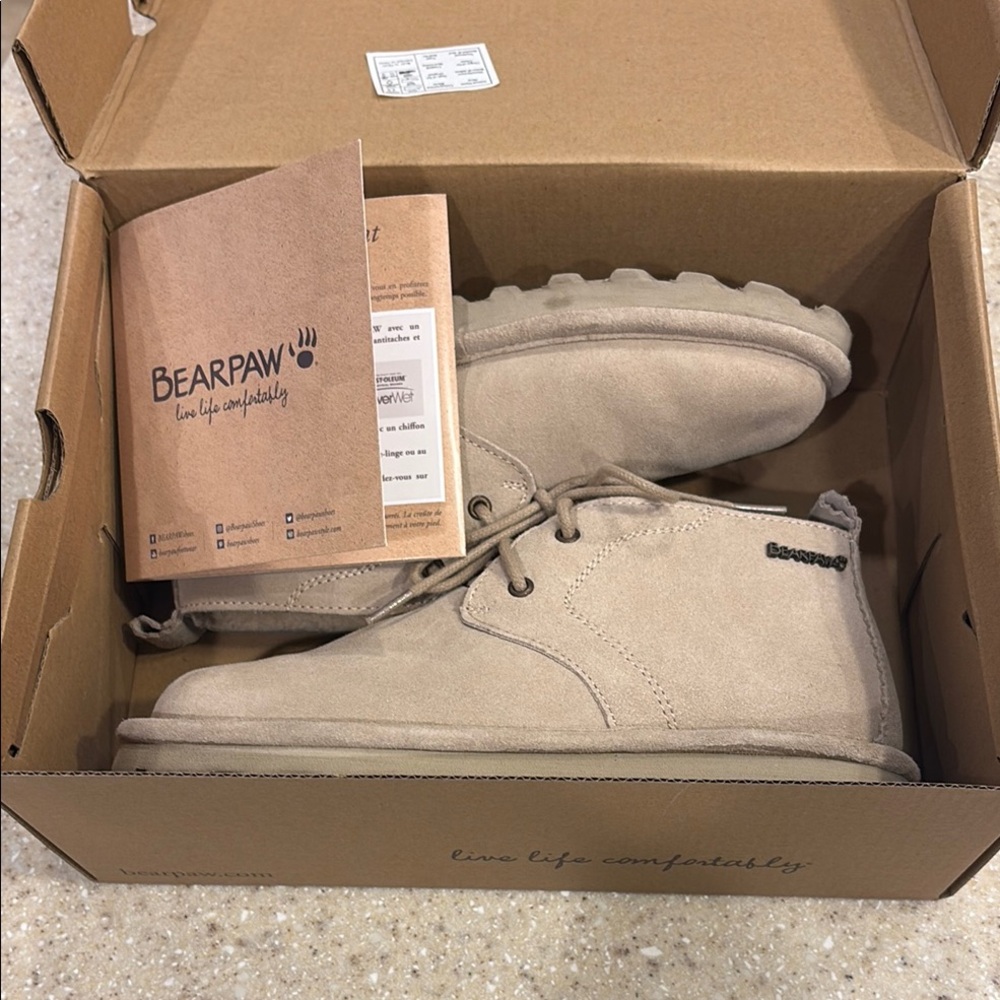 BearPaw Tan Suede Boots with Lace-Up Designs - Picture 9 of 9